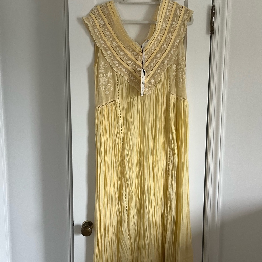 Zara Yellow Lace Maxi Dress